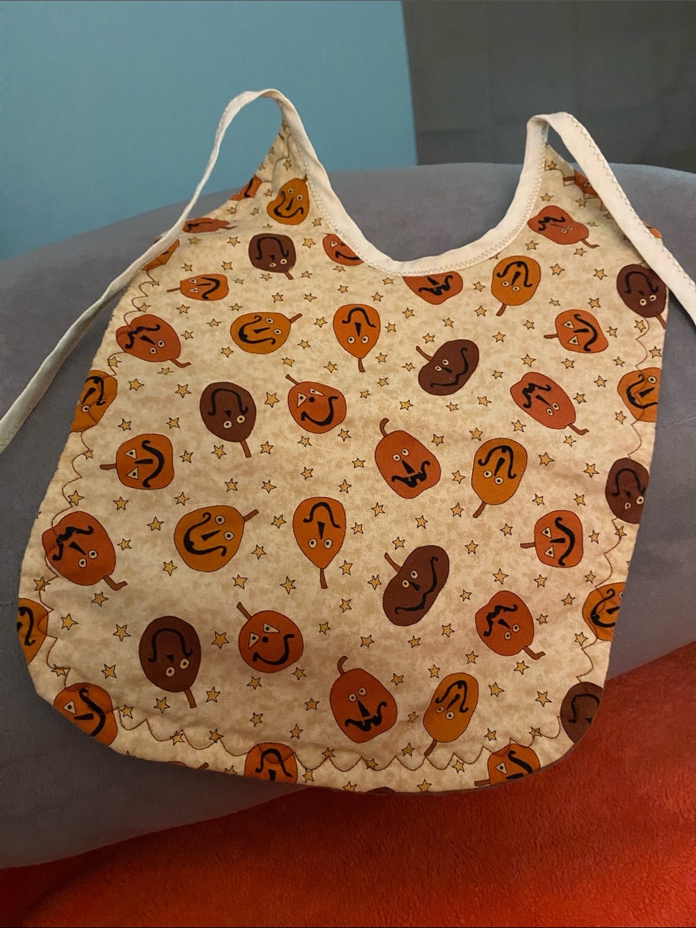 Halloween Pumpkin Print Baby Bib
